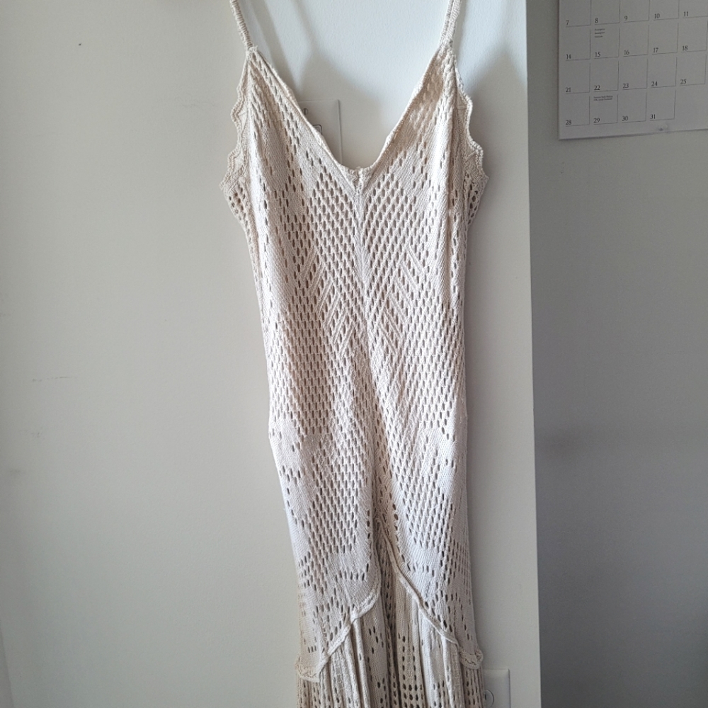 Free People Midi Mermaid Beach Dress Cream